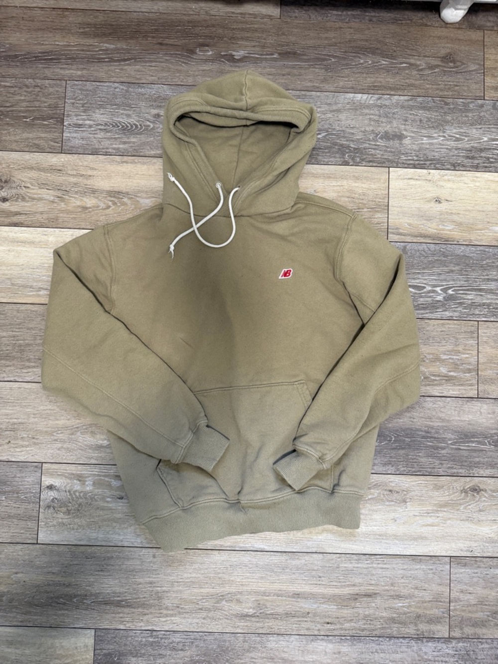 New Balance MADE in the USA Olive Green Hooded Sweatshirt